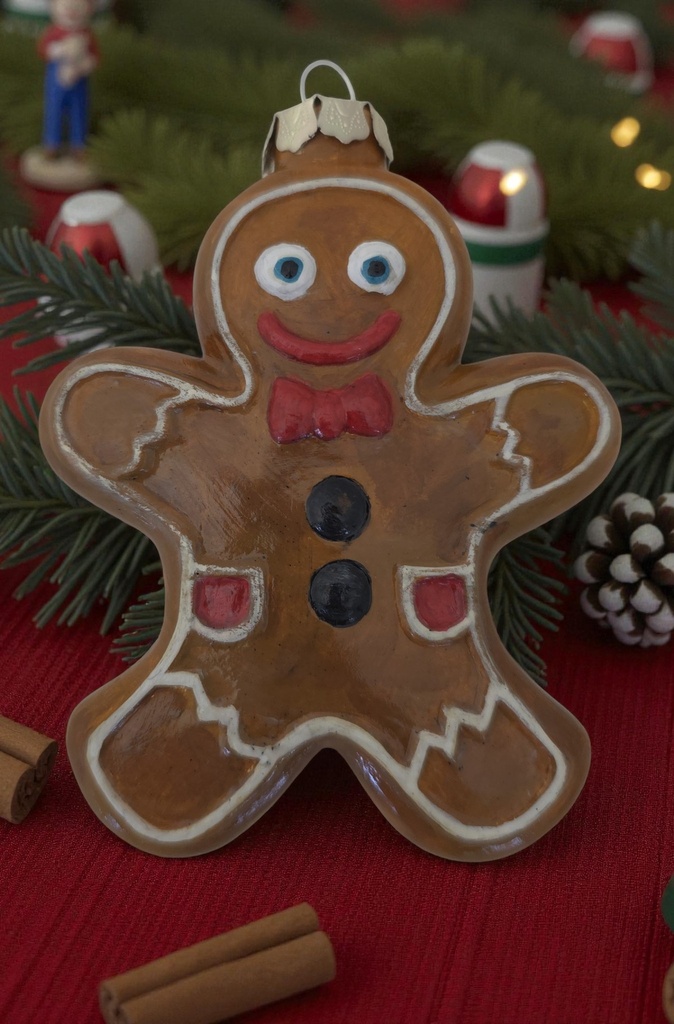 Gingerbread Bauble w/cap-wire (Carton of 12)