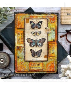 Tim Holtz Mixed-Media Stamps & Stencil Set - Papillon