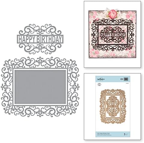 Swirl happy birthday frame