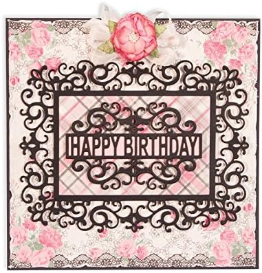 Swirl happy birthday frame