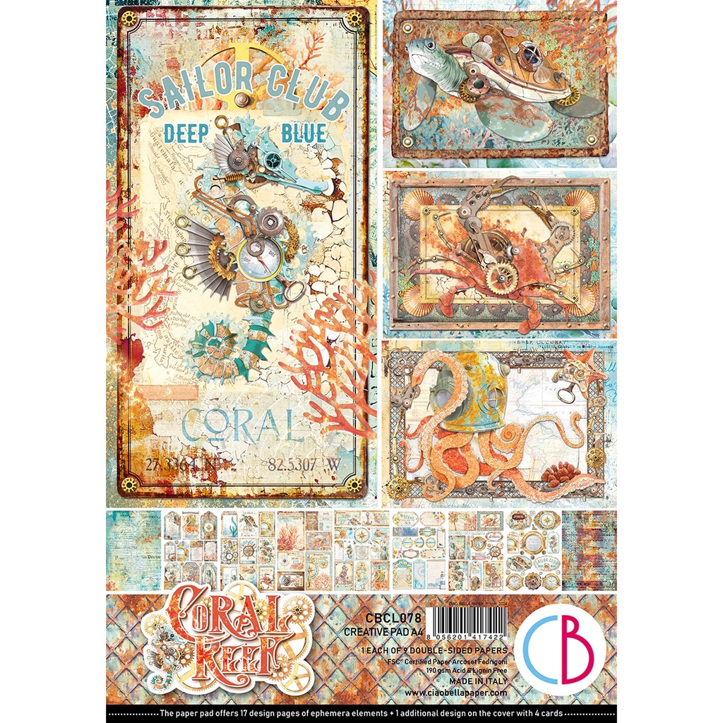 Ciao Bella Paper - Coral Reef - A4 Creative Pad 