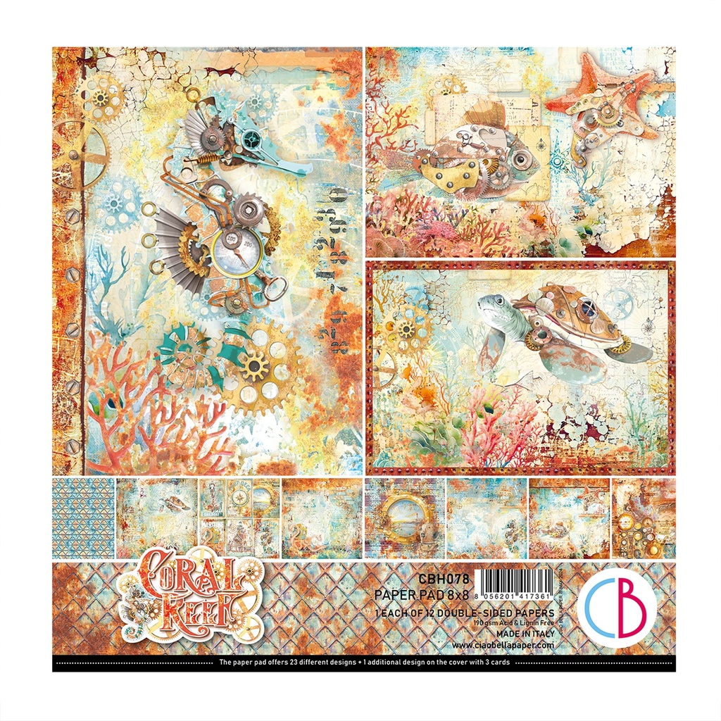 Ciao Bella Paper - Coral Reef Paper Pad (8"x8")