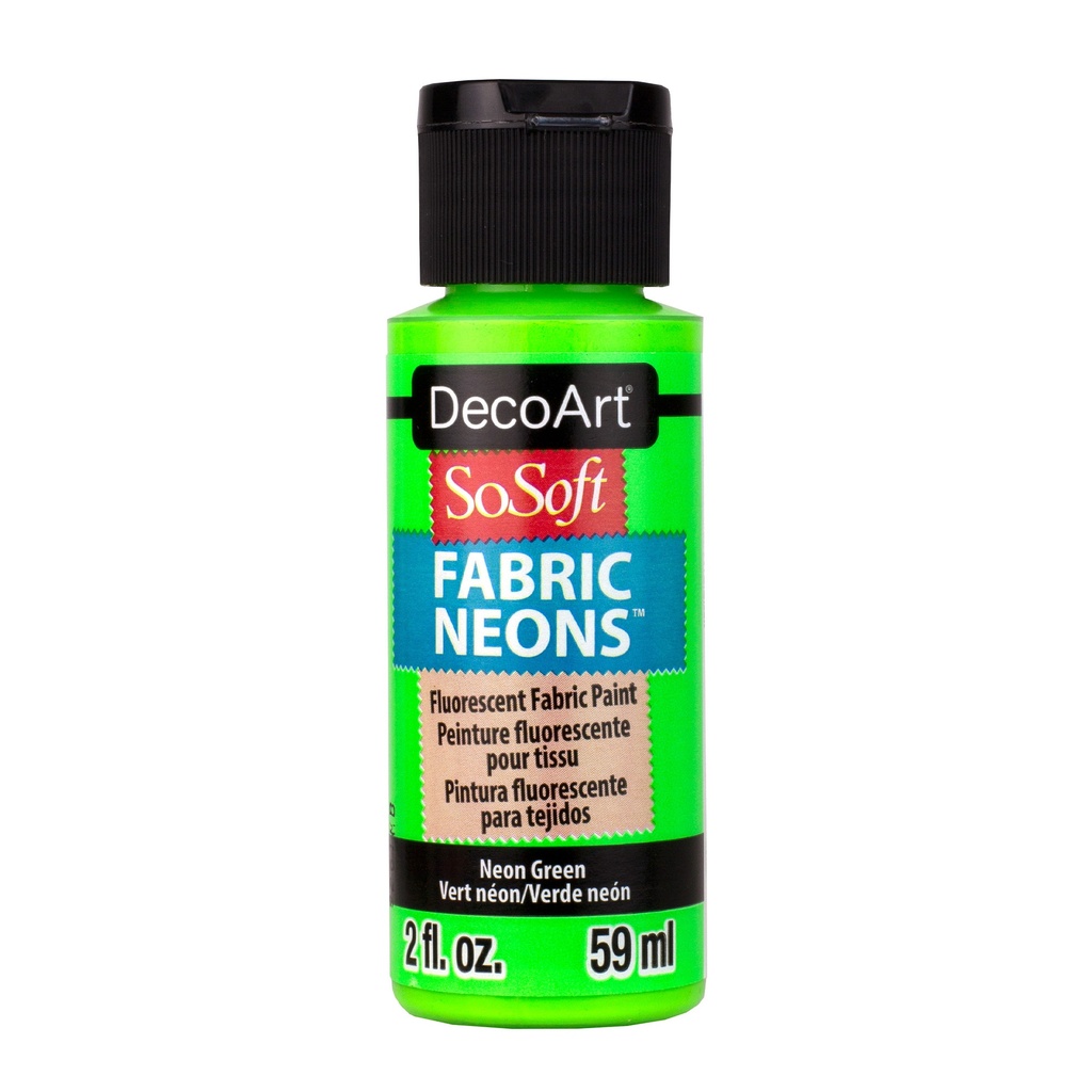 DecoArt SoSoft Neon Fabric Paint 2oz - Green