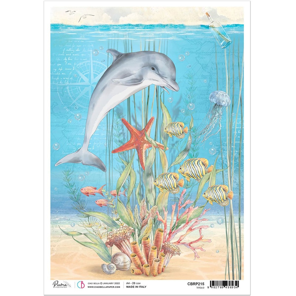 Ciao Bella Paper - Message In A Bottle A4 rice paper (5 Pack)