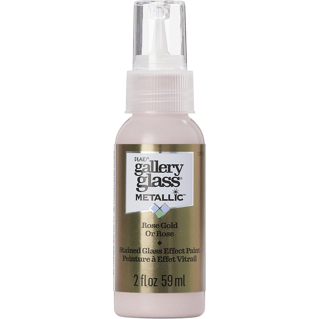 Plaid - Gallery Glass - 2oz - Metallic Rose Gold