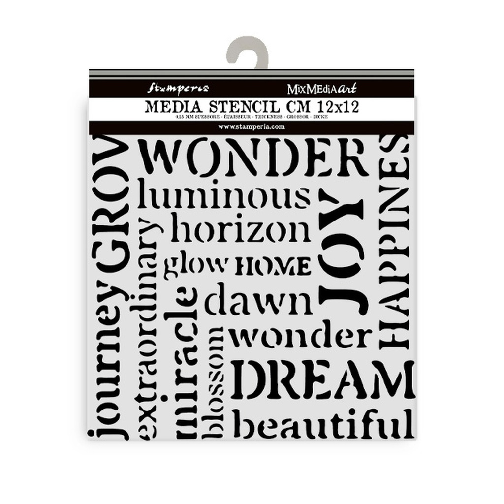 Stamperia - Hidden Grove - Writings Stencil (12x12cm)