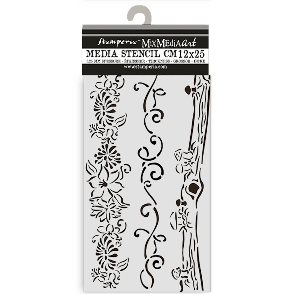 Stamperia - Hidden Grove - 3 Borders Stencil (12x25cm)