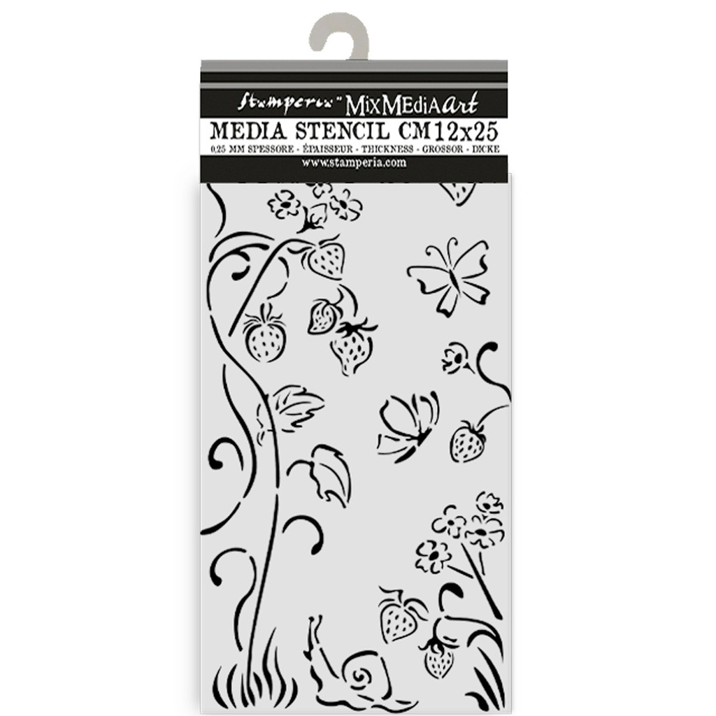 Stamperia - Hidden Grove - Strawberries Stencil (12x25cm)