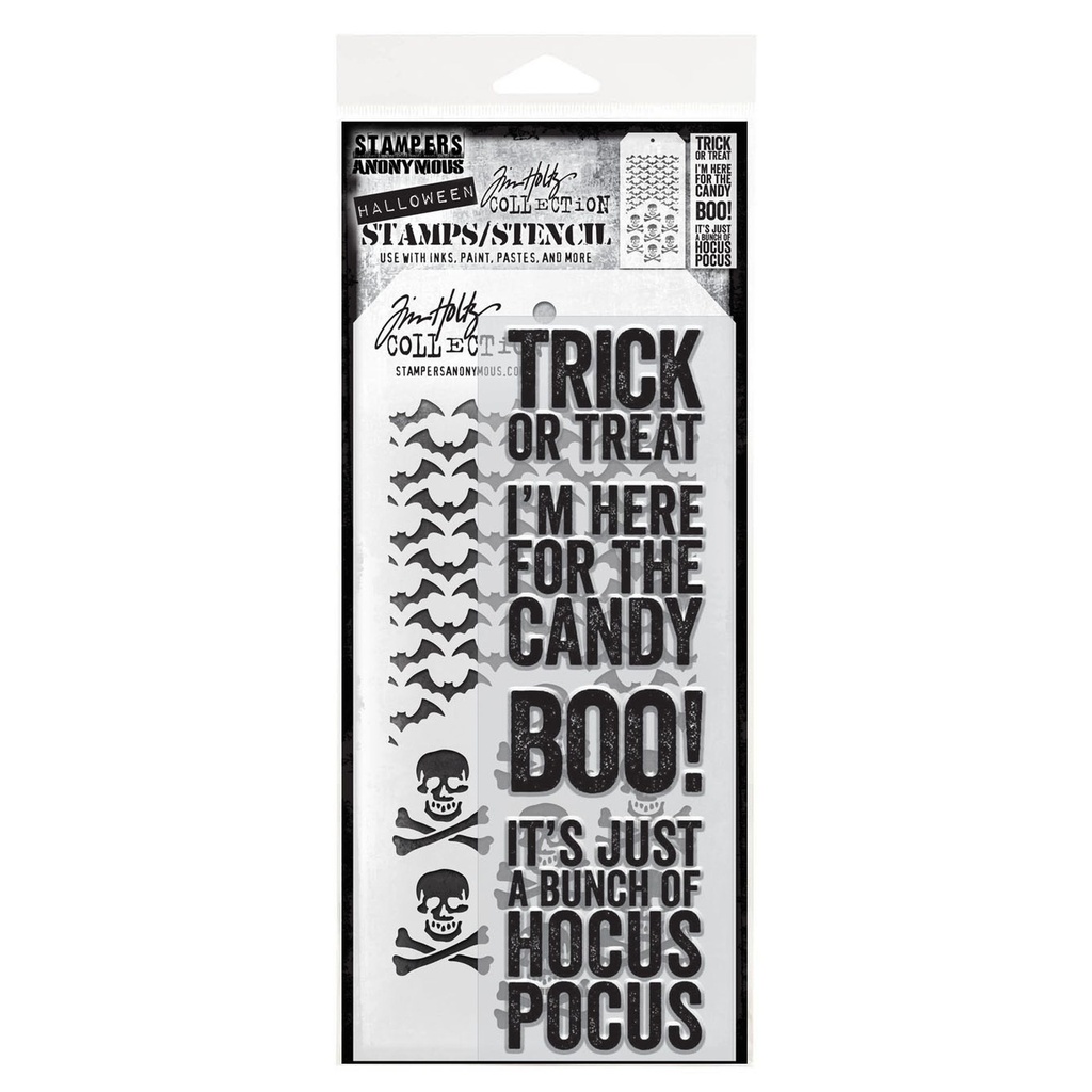Tim Holtz Mixed-Media Stamps & Stencil Set #46 - Bold Frights
