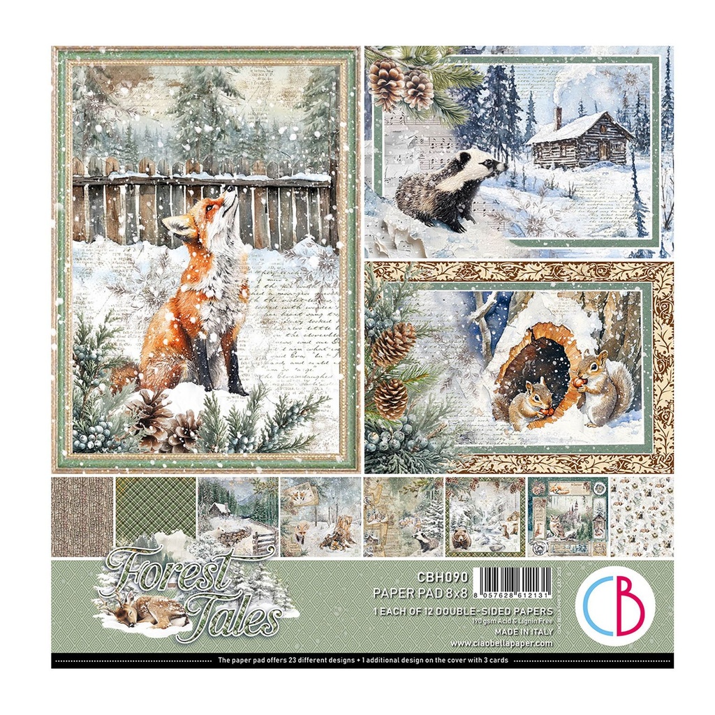 Ciao Bella Paper - Forest Tales - 8"x8" Paper Pad