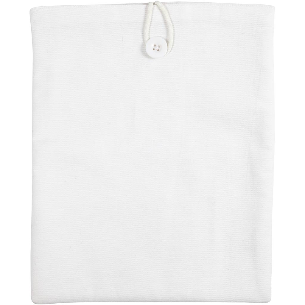 Tablet cover in white cotton - single