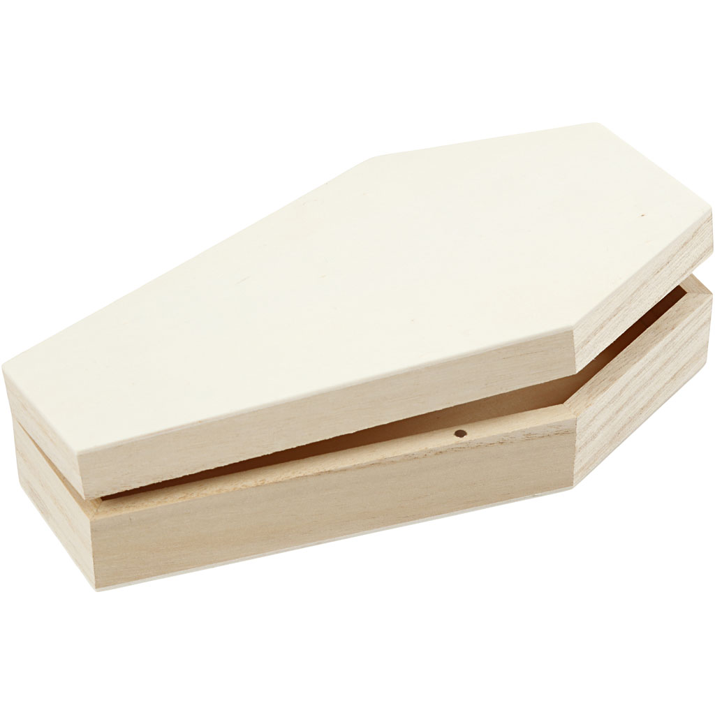 Wooden Coffin box with magnetic lock - single