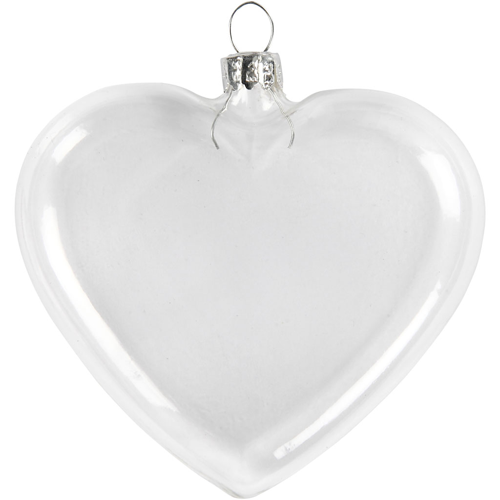 Flat Glass Heart (pack of 6)