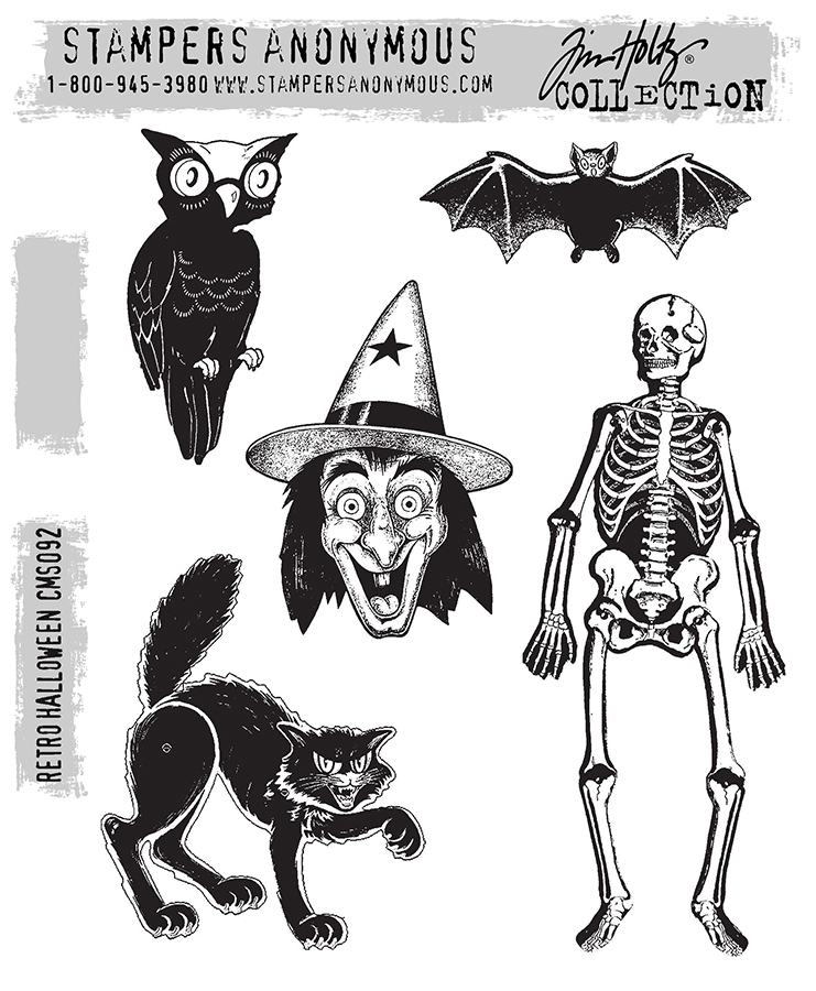 Tim Holtz - Stampers Anonymous - Cling Stamp - Retro Halloween