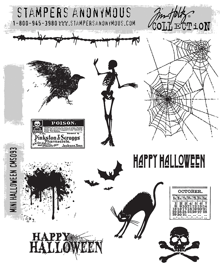 Tim Holtz - Stampers Anonymous Cling Stamps - Mini Halloween