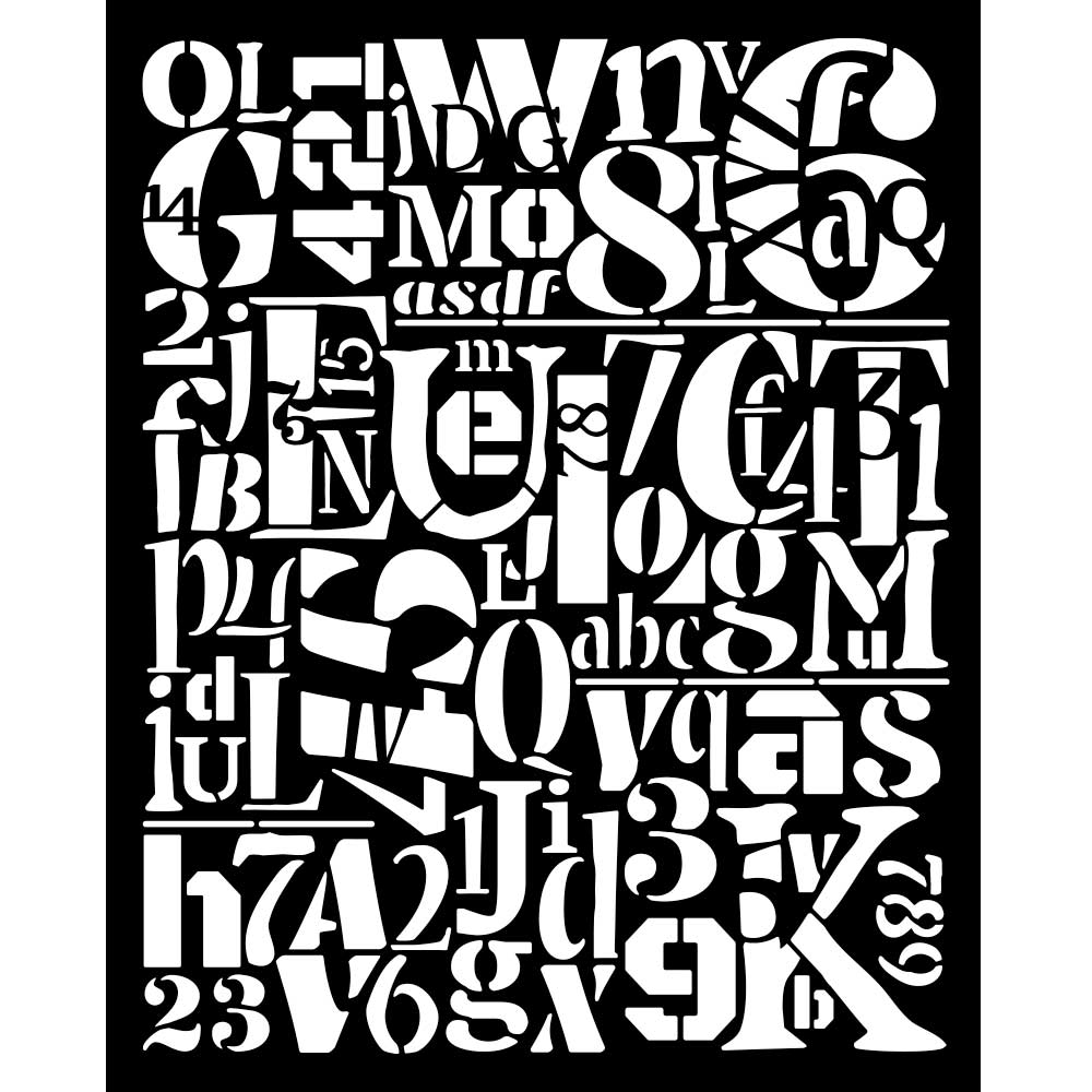 Stamperia - Furry Friends - Numbers & Letters Stencil (20x25cm)