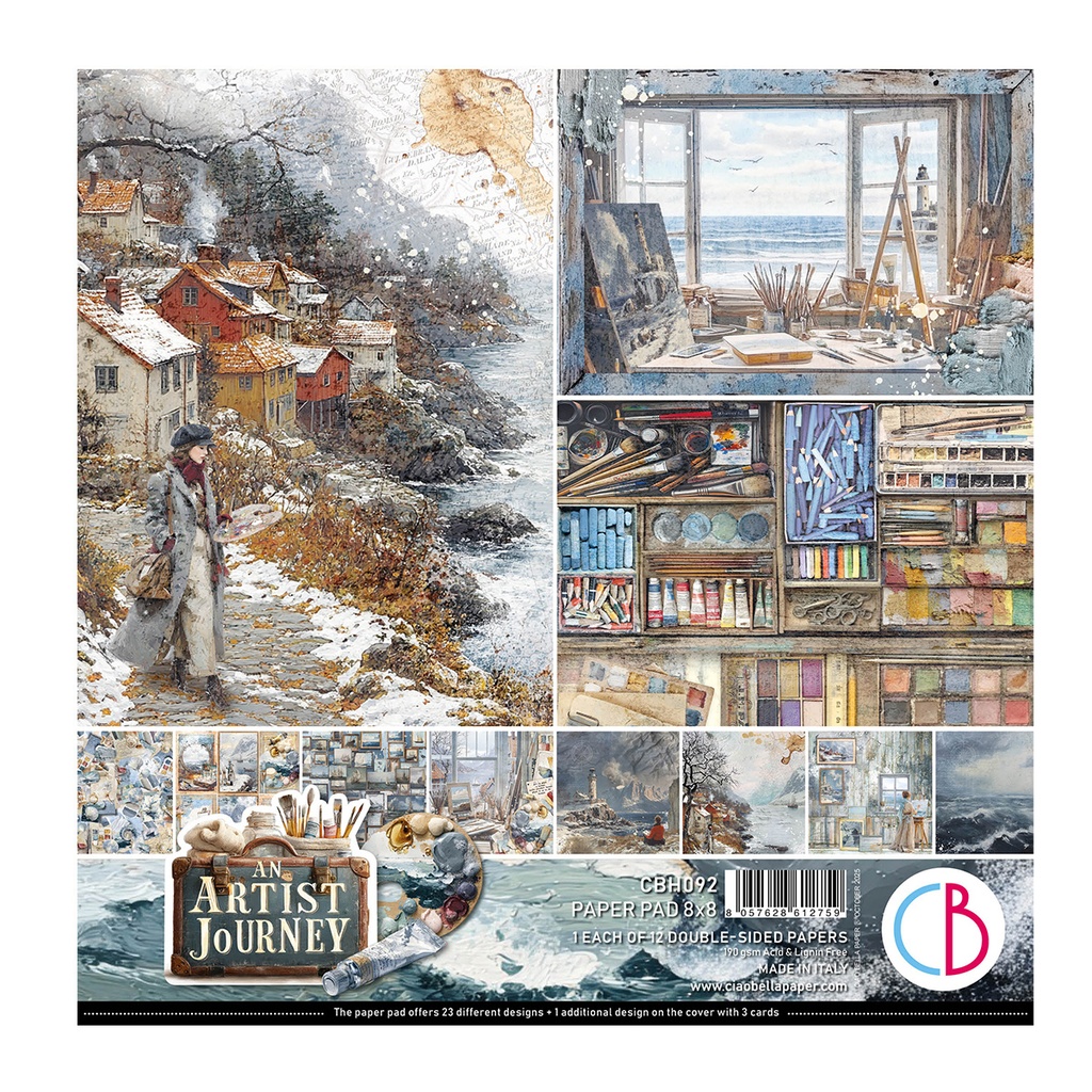 Ciao Bella Paper - An Artist Journey -  8"x8" Paper Pad  