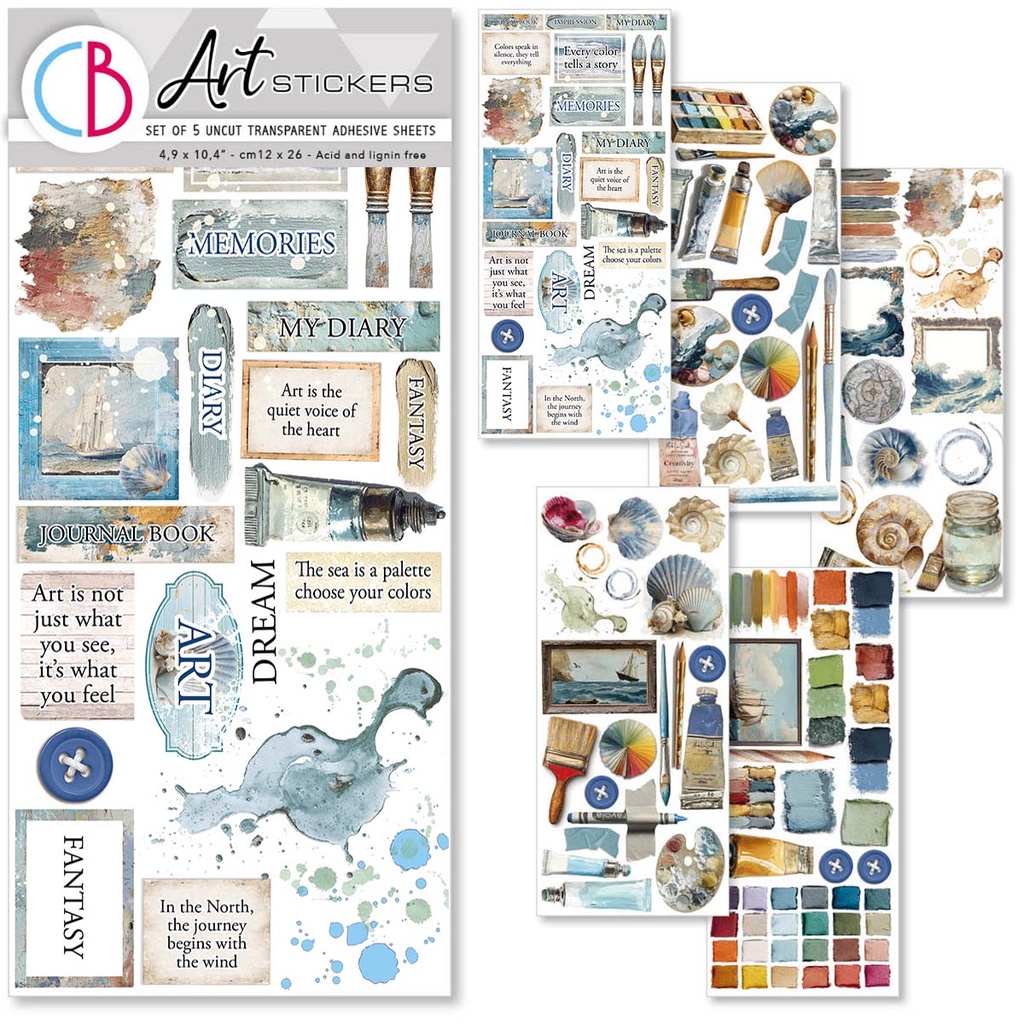Ciao Bella Paper - An Artist Journey - Art Stickers (5 sheets)