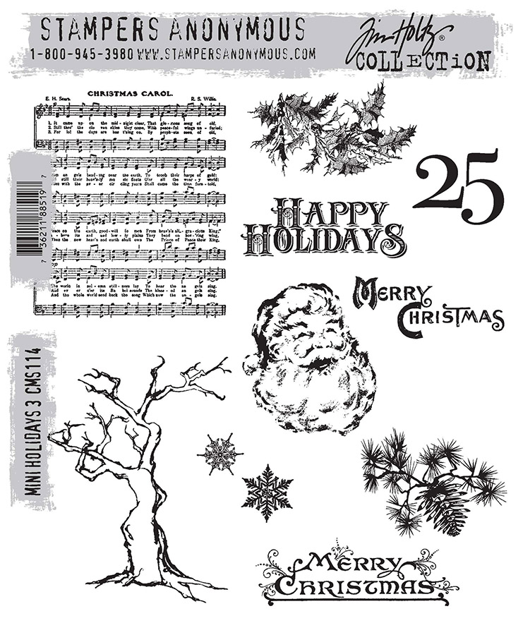 Tim Holtz - Stampers Anonymous Cling Stamps - Mini Holidays #3