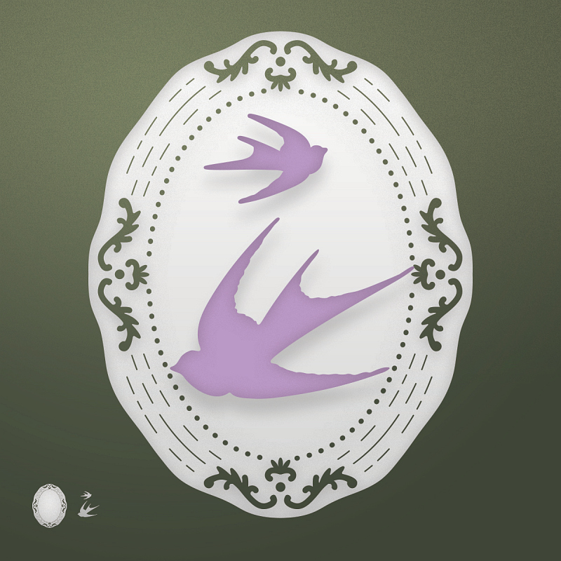 Ultimate Crafts Mirrored Swallows Die Set (ULT157717)