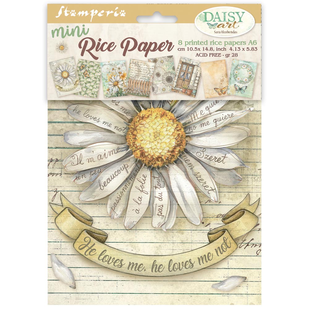 Stamperia - Daisy Art - A6 Mini Rice Paper Selection
