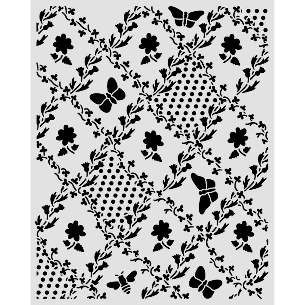 Stamperia - Daisy Art - Texture Butterfly and Daisy Stencil (20x25cm)