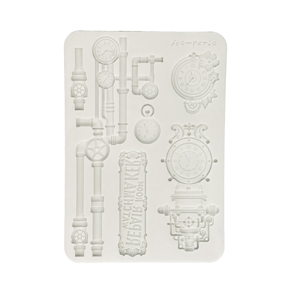 Stamperia - Gardens of Time - Clocks and Tubes A5 Silicon Mould 