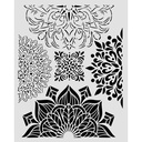 Stamperia - Gardens of Time - Half Friezes Stencil (20x25cm) 