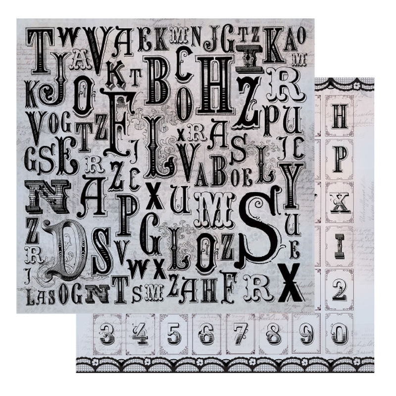 12 x 12" Typography Sold in Packs of 10 Sheets