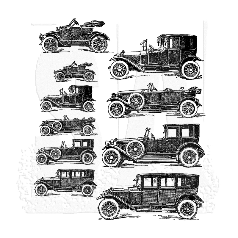 Tim Holtz - Stampers Anonymous Cling Stamps - Vintage Auto