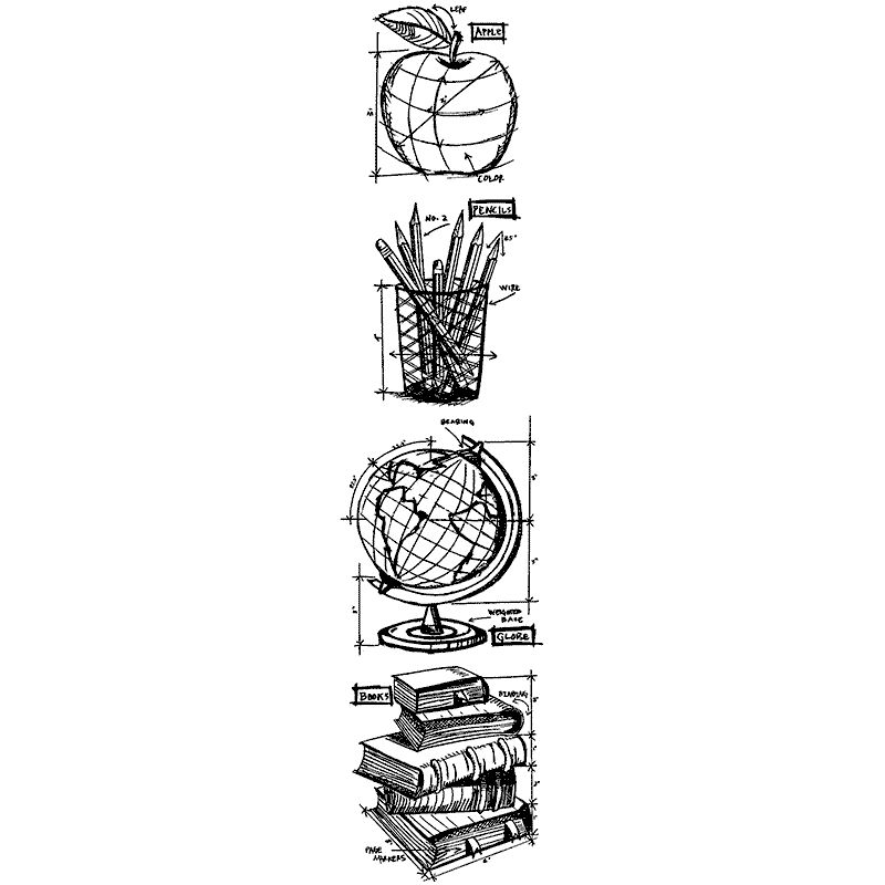 Tim Holtz - Stampers Anonymous Cling Stamp - Schoolhouse 
