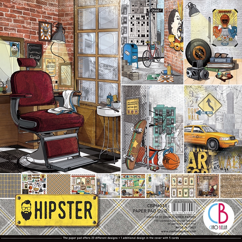 Ciao Bella Paper - Hipster - 12"x12" Paper Pad 