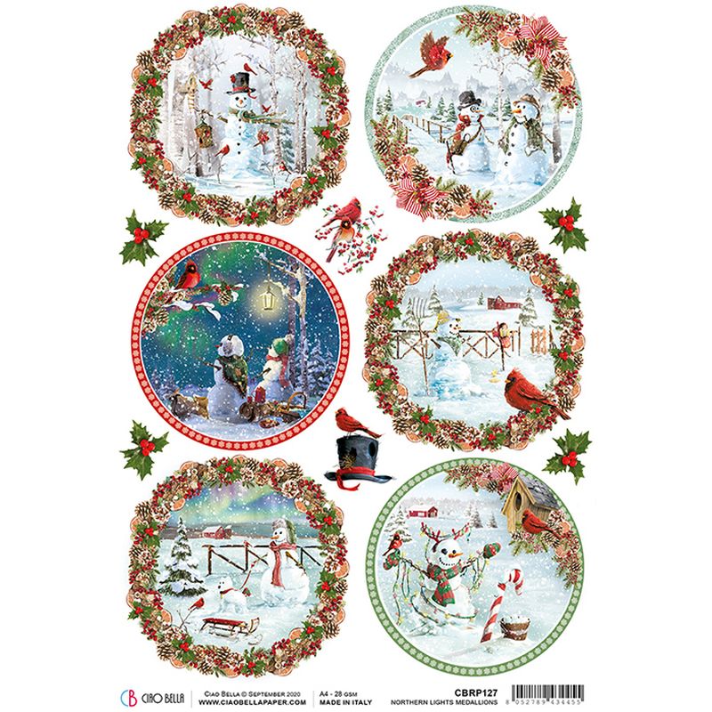 Northern Lights Medallions  - Ciao Bella Piuma Rice Paper A4 - 5 pack