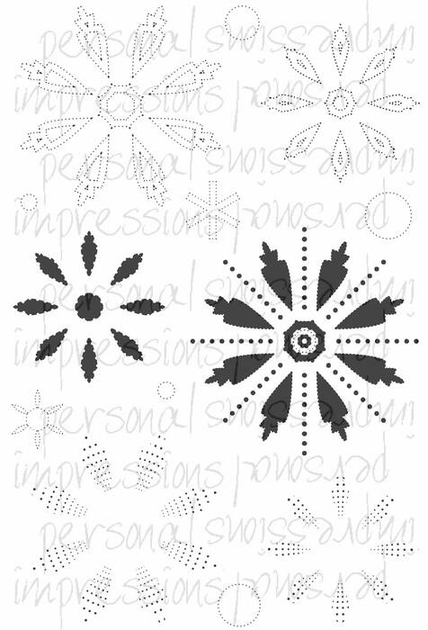 Paula Pascal Christmas Intricate Flower stamp set