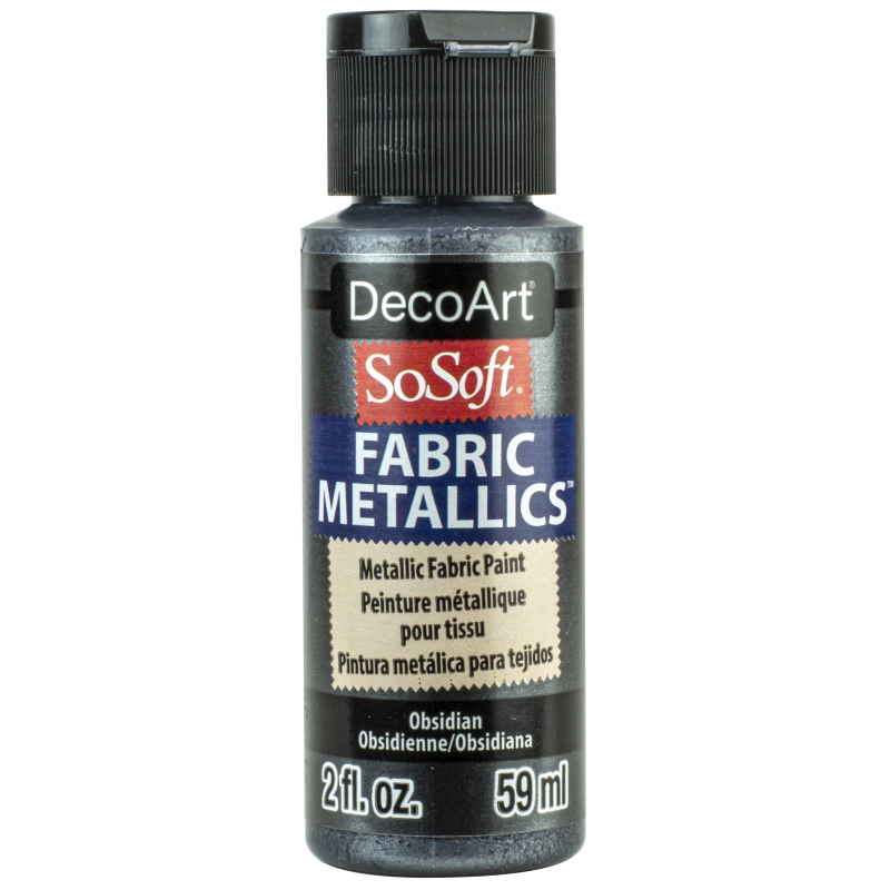 DecoArt SoSoft Metallic Fabric Paint 2oz - Obsidian 