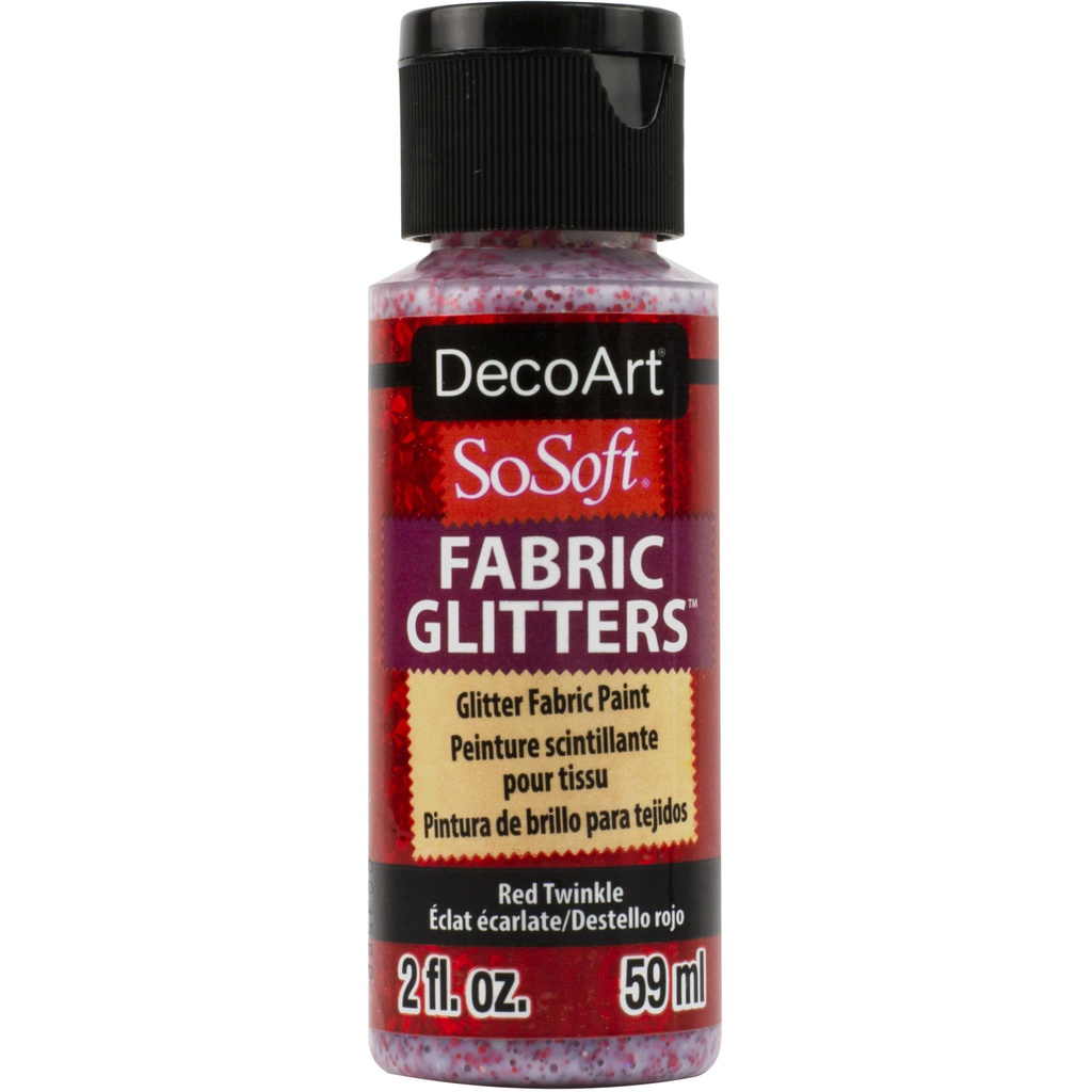 DecoArt SoSoft Glitter Fabric Paint 2oz - Red Twinkle