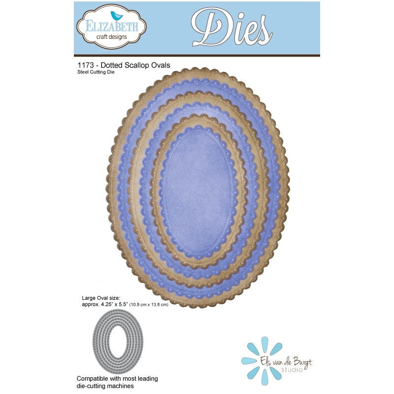 Elizabeth Craft Designs - Dotted Scallop Ovals Nesting Die Set