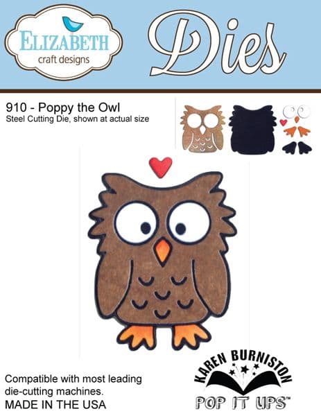 Elizabeth Craft Designs - Poppy the Owl Die Set - POP IT UPS