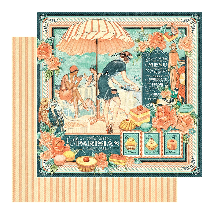 Graphic 45 - Café Parisian 12"x12" Paper (x10 Sheets)