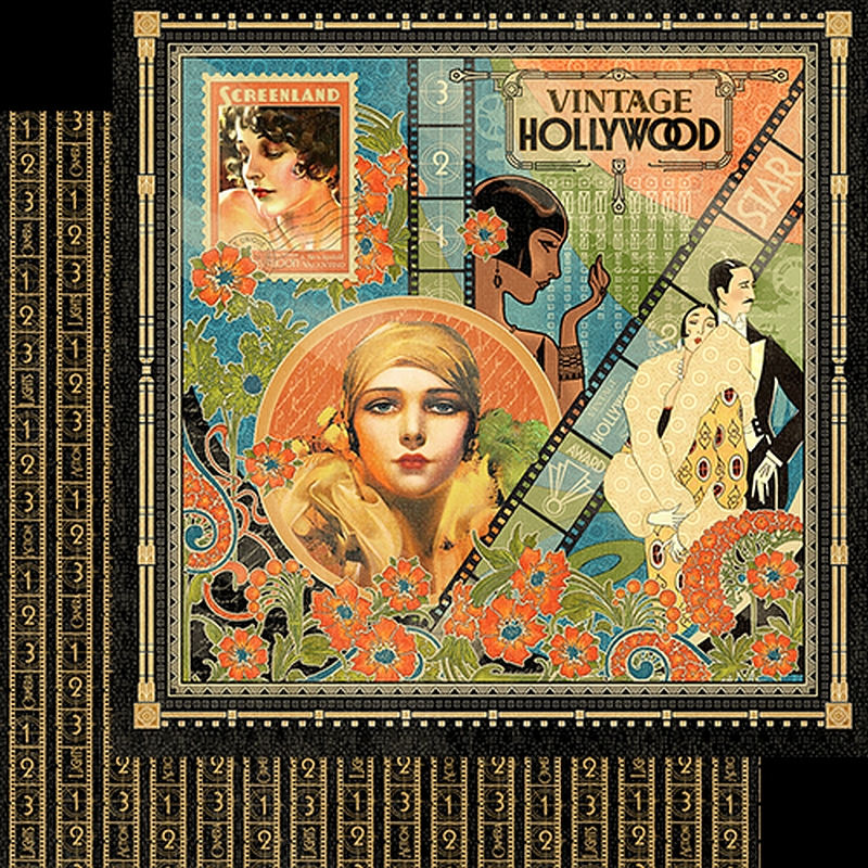 Graphic 45 - Vintage Hollywood 12"x12" Paper (x10 Sheets)