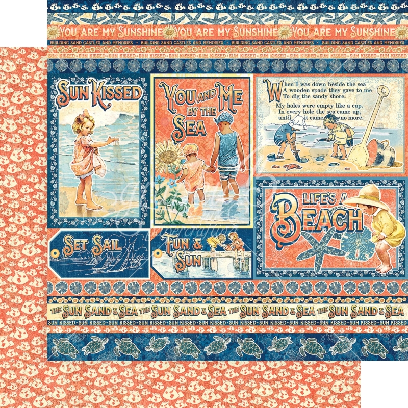 Graphic 45 - Sun Kissed - Kids at Play 12"x12" Paper (x10 Sheets)