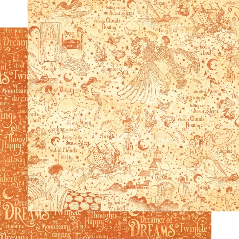 Graphic 45 - Dreamland - Slumber Sea 12"x12" Paper (x5 Sheets)