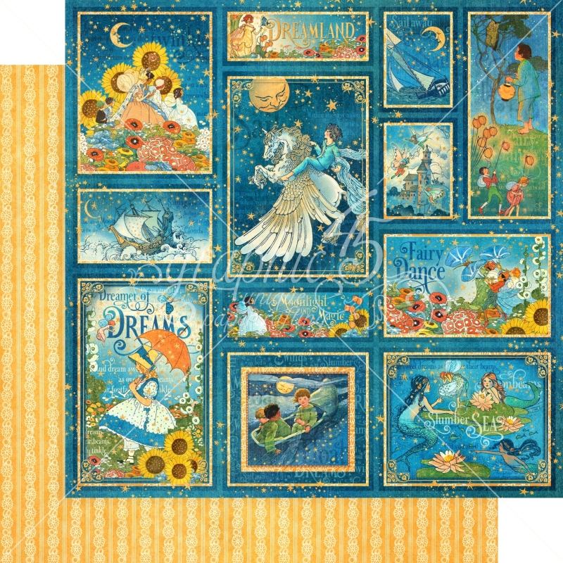 Graphic 45 - Dreamland - Stars Aligned 12"x12" Paper (x5 Sheets)