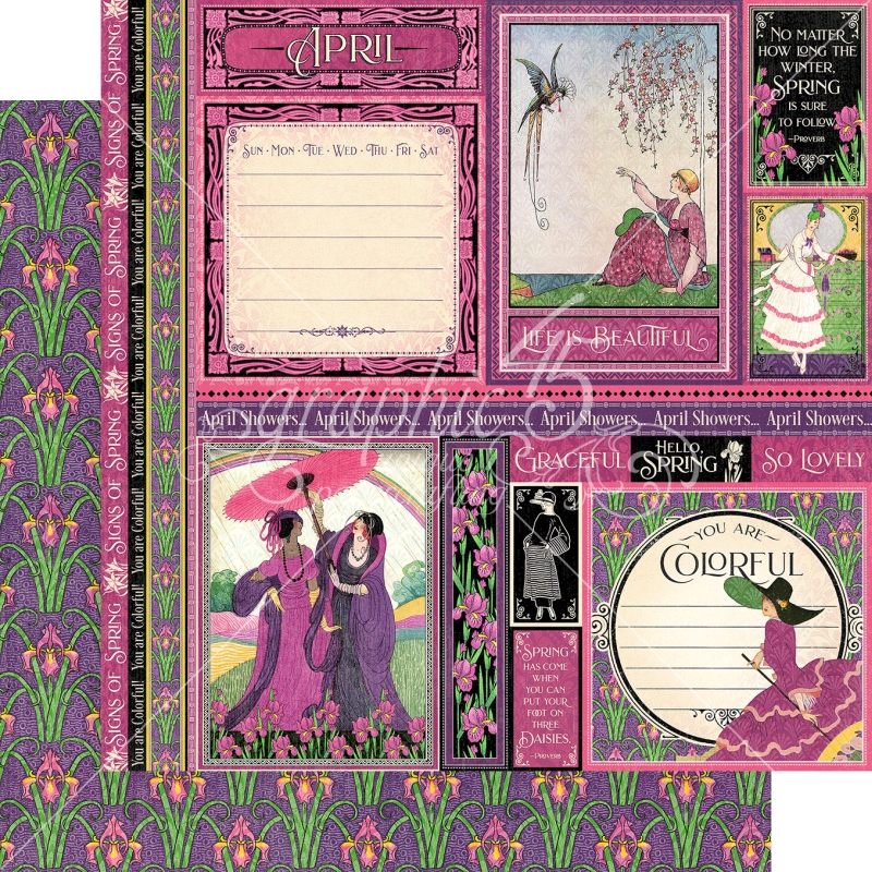 Graphic 45 - Fashion Forward - April 12"x12" Paper (x5 Sheets)