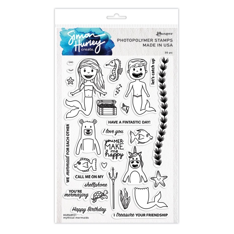 Simon Hurley - Mythical Mermaids clear stamp set