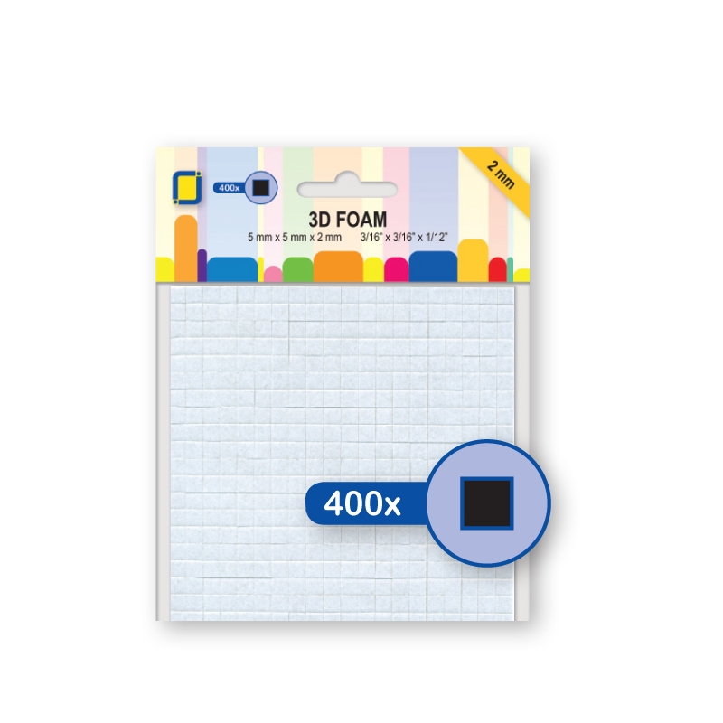 3D Foam Squares - Black (5mm x 5mm)