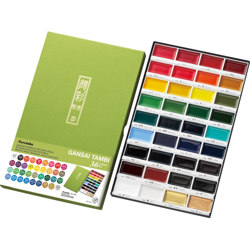 Kuretake Gansai Tambi Watercolour Paints - 36 Colour Set