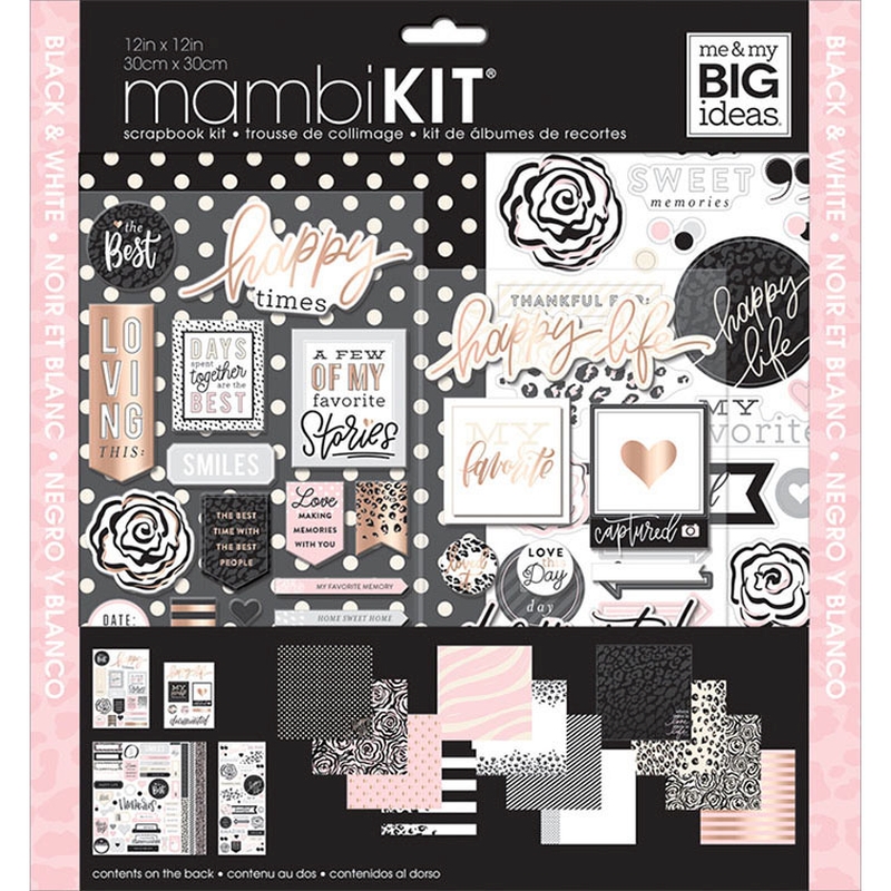 Black White & Rose Page KitPage Kit