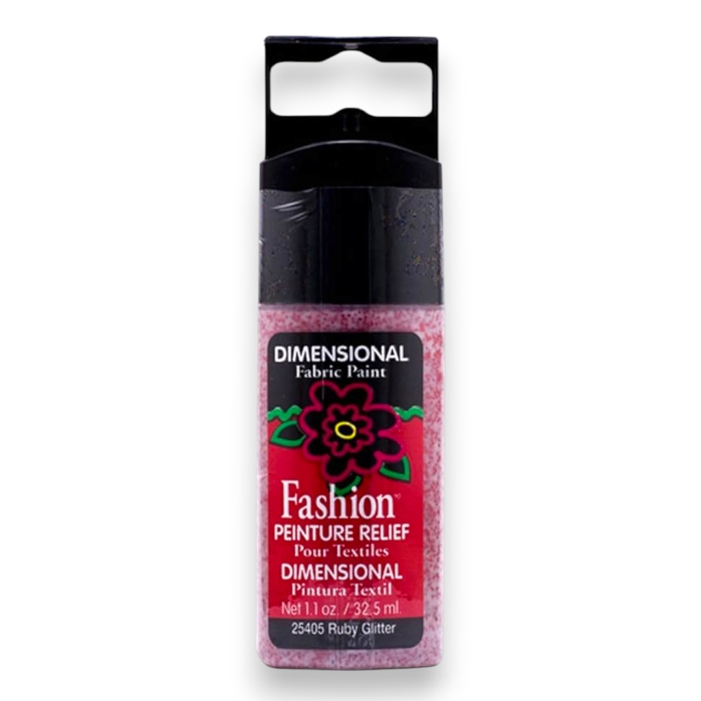 Glitter Ruby Fashion Fabric Dimensional Paint 1.1oz