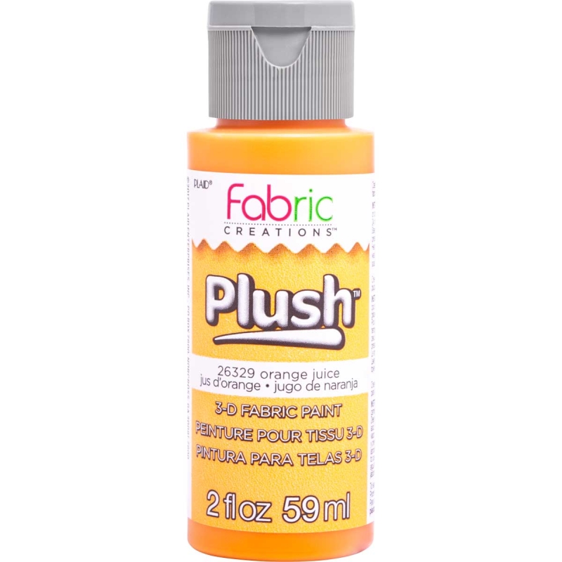 Plaid Fabric Creations™ 3D Plush Fabric Paint - Orange Juice (2oz)